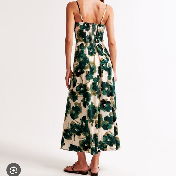 NWOT Abercrombie & Fitch Green and Cream Dress - Picture 2 of 6